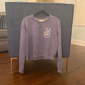 Peace sign cropped sweatshirt